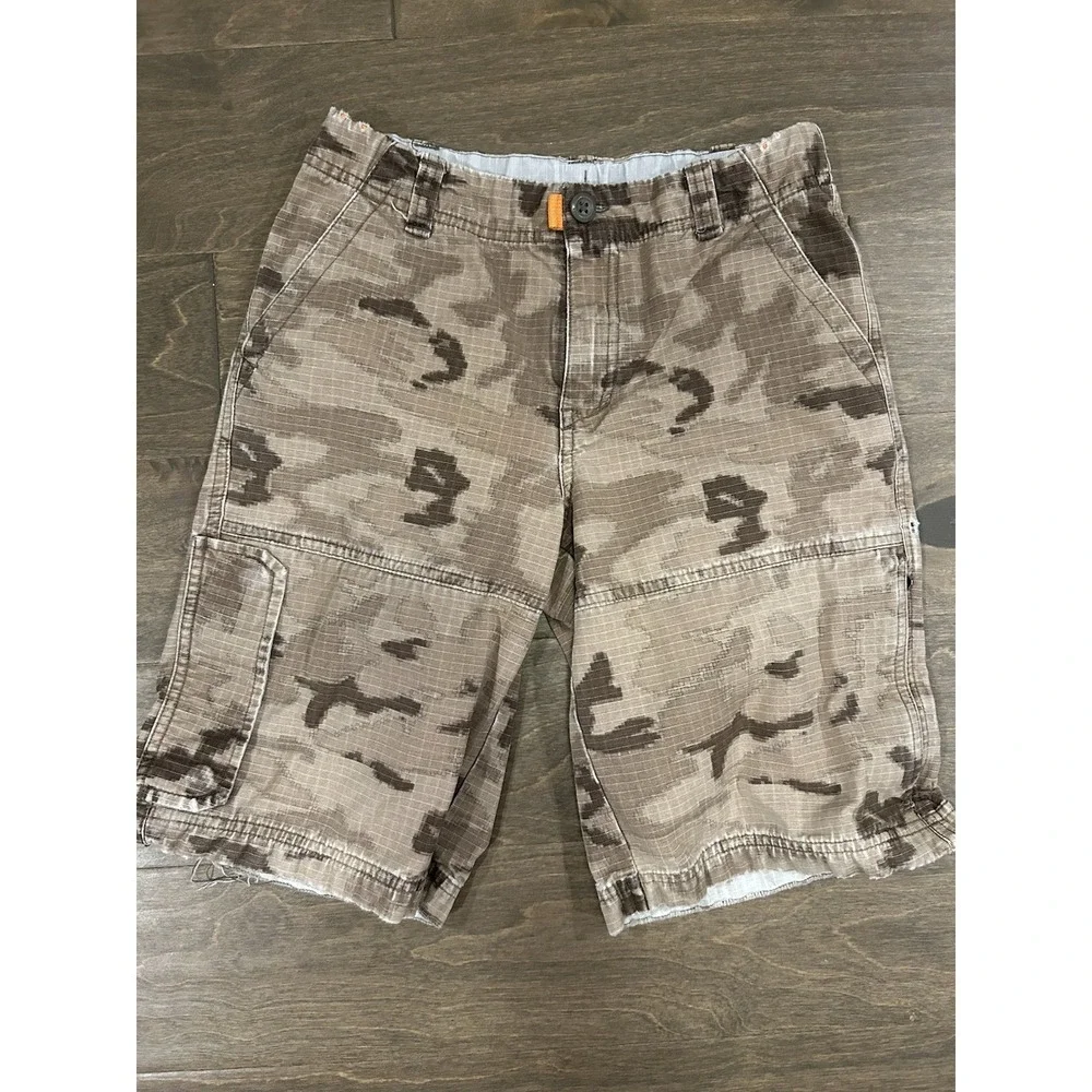 GAP Boy's Khaki Camo Cargo Shorts 10 Reg Adjustable Waistband
